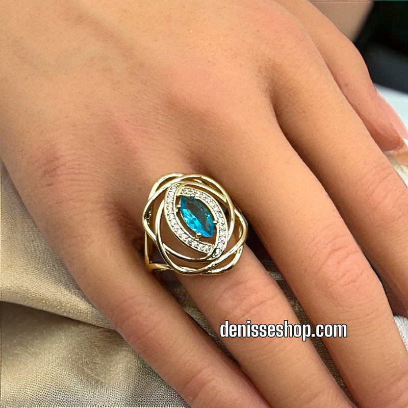 14K BLUE RING