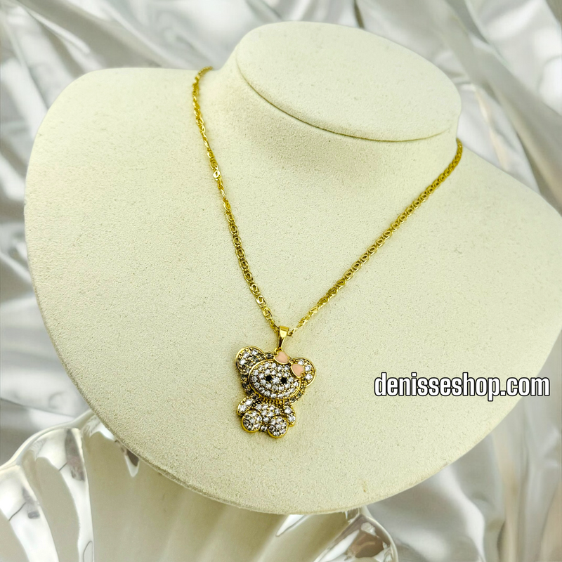 14K GOLD  CUTE BEAR PENDANT P484