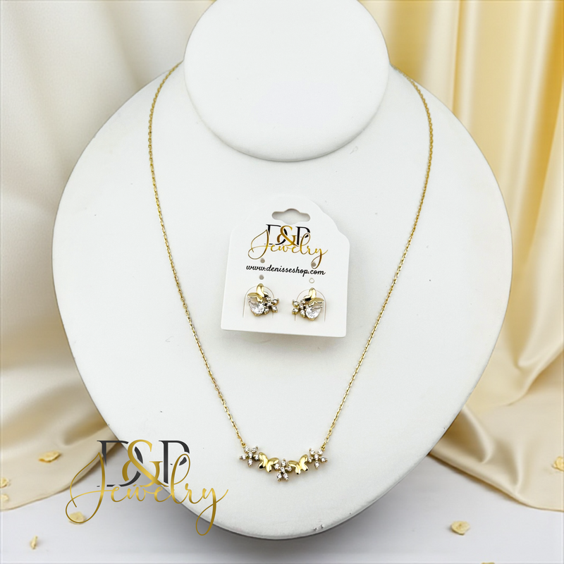14K BUTTERFLY NECKLACE SET N274