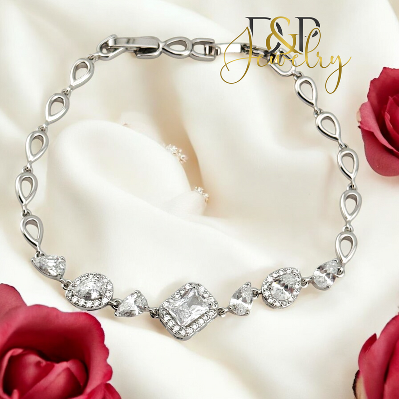 SILVER ELEGANT STONE BRACELET BR735