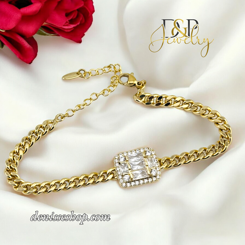 14K ELEGANT CUBAN BRACELET BR664