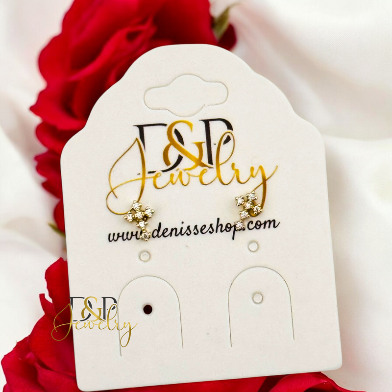 14K TINY CROSS EARRING E881