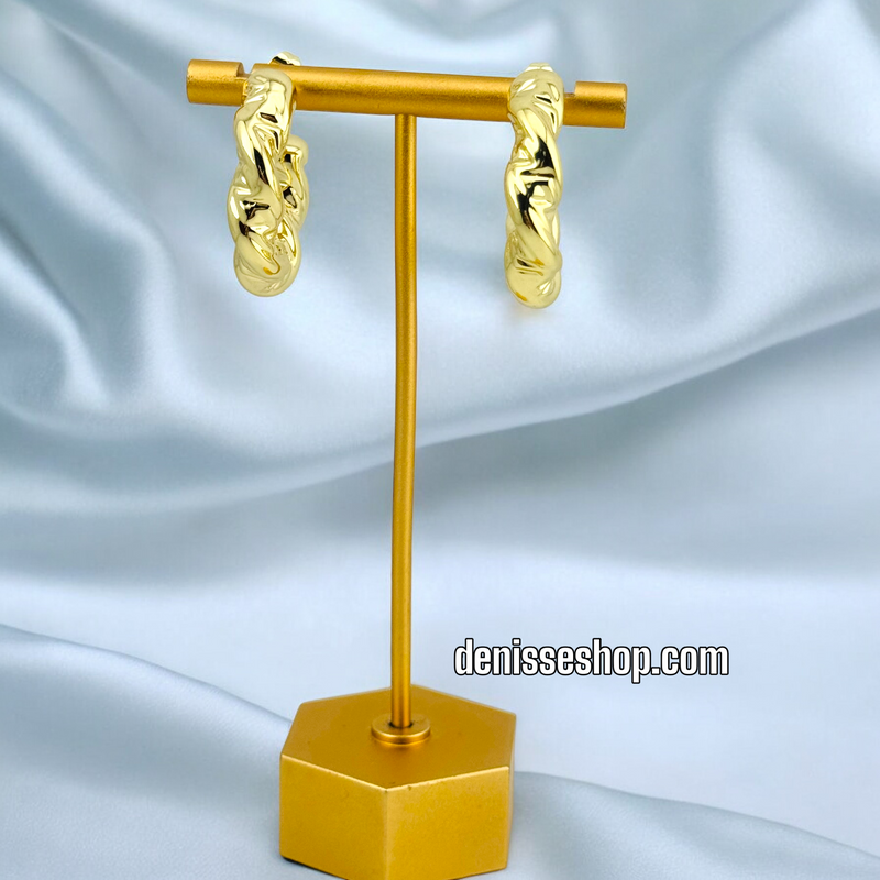 14K FASHION GOLD EARRING E596