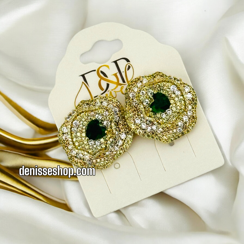 14K GREEN EARRING E616