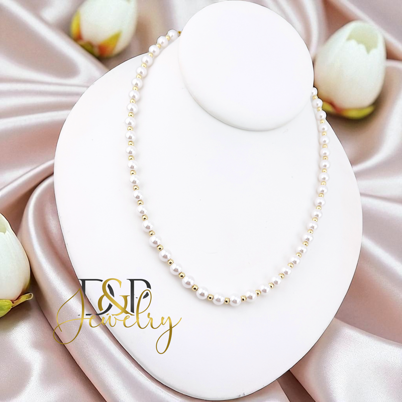14K ELEGANT PEARL NECKLACE SET N281