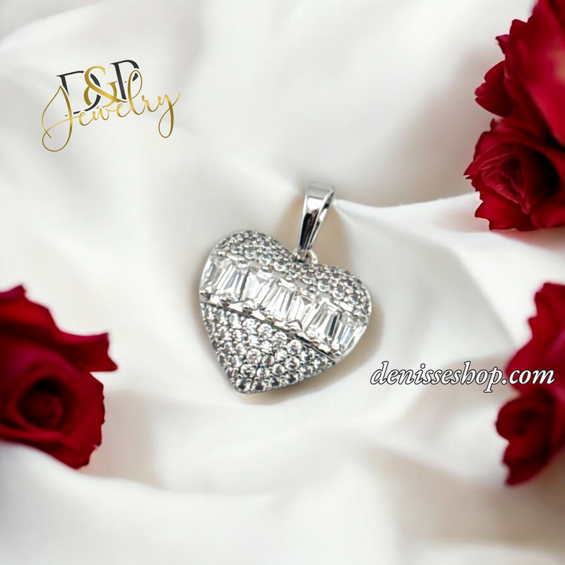 SILVER WOMEN/GIRL HEART PENDANT P694