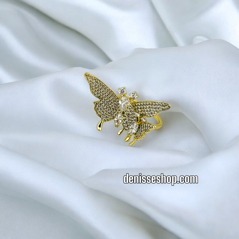 14K ADJUSTABLE BUTTERFLY RING RG204