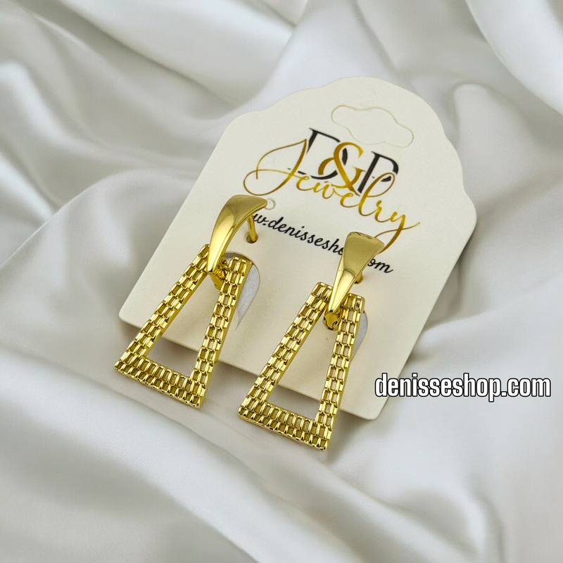 14K GOLD LONG HUGGIE EARRING E797