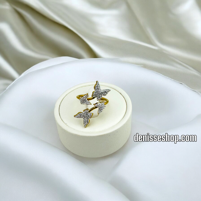 14K WOMEN/BLING BUTTERFLY ADJUSTABLE RING RG319