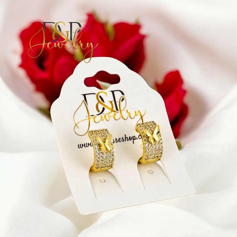14K SMALL BUTTERFLY HOOP HP701