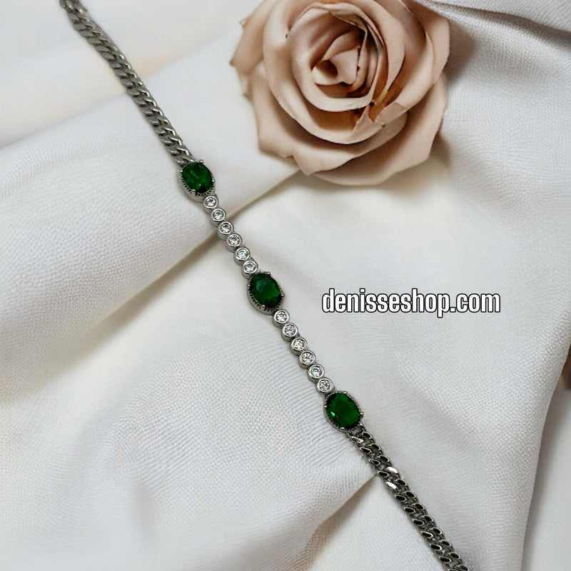 FASHION SILVER GREEN BRACELET BR247