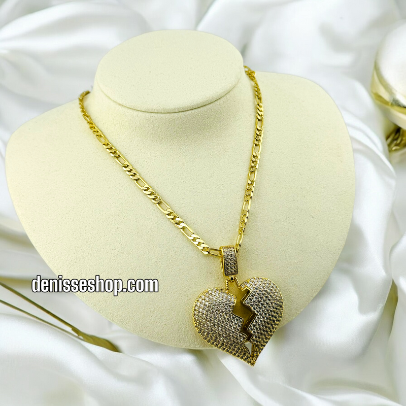 14K BROKEN HEART NECKLACE 20&