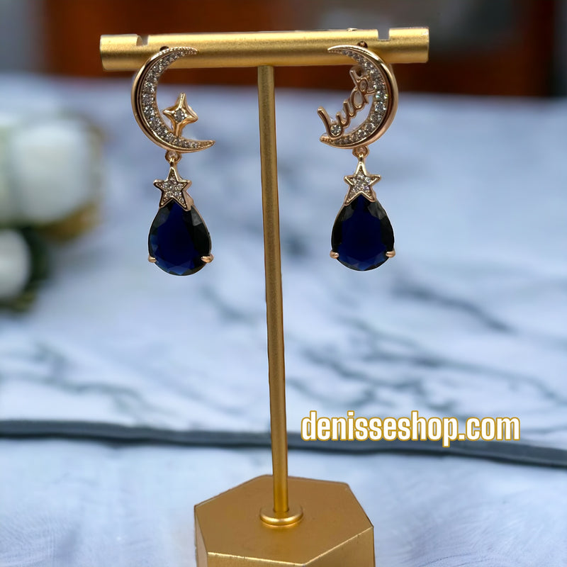 18K MOON GOLD EARRING E275