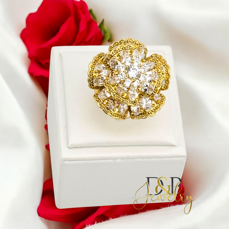 14K FLOWER RING RG378