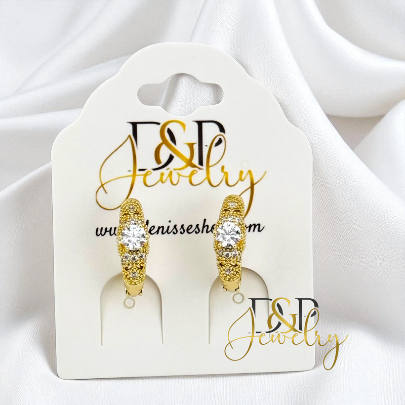 14K SMALL WHITE HOOP EARRING HP776