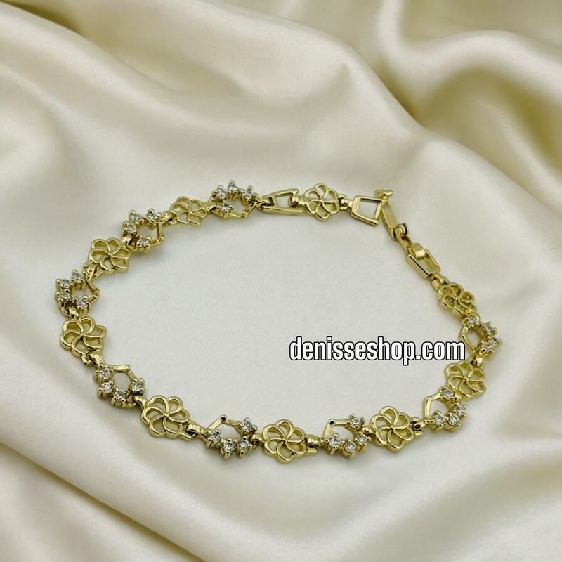 14K FLOWERS BRACELET BR366