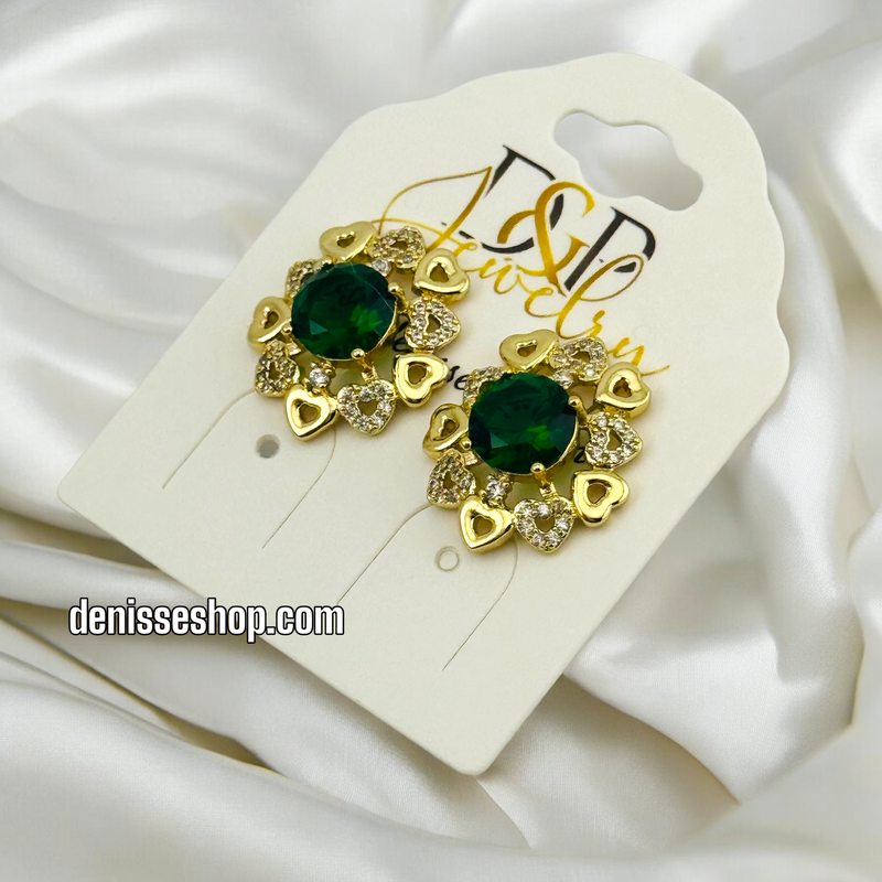 14K GREEN EARRING E615