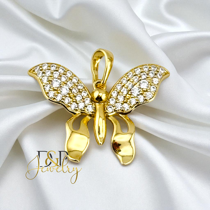 14K GOLD BUTTERFLY PENDANT P889
