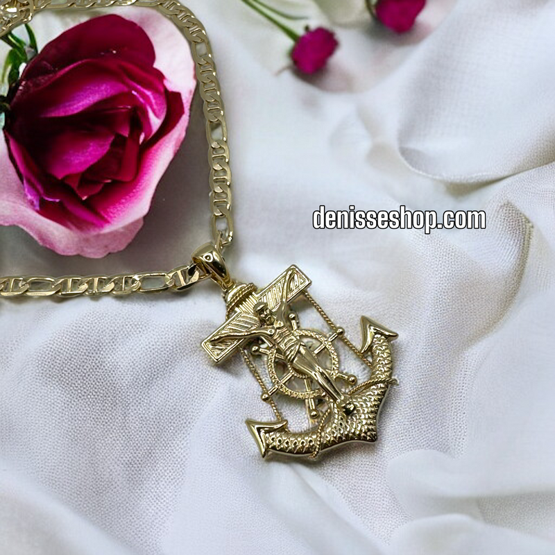 14K ANCHOR MEN PENDANT P331