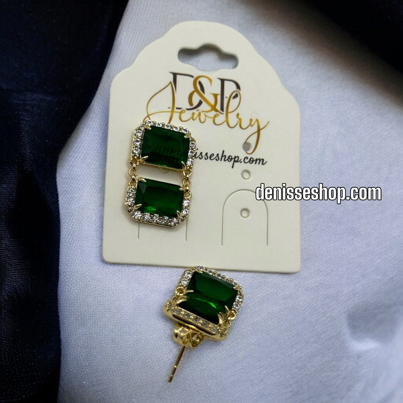 14K GREEN EARRINGS E372