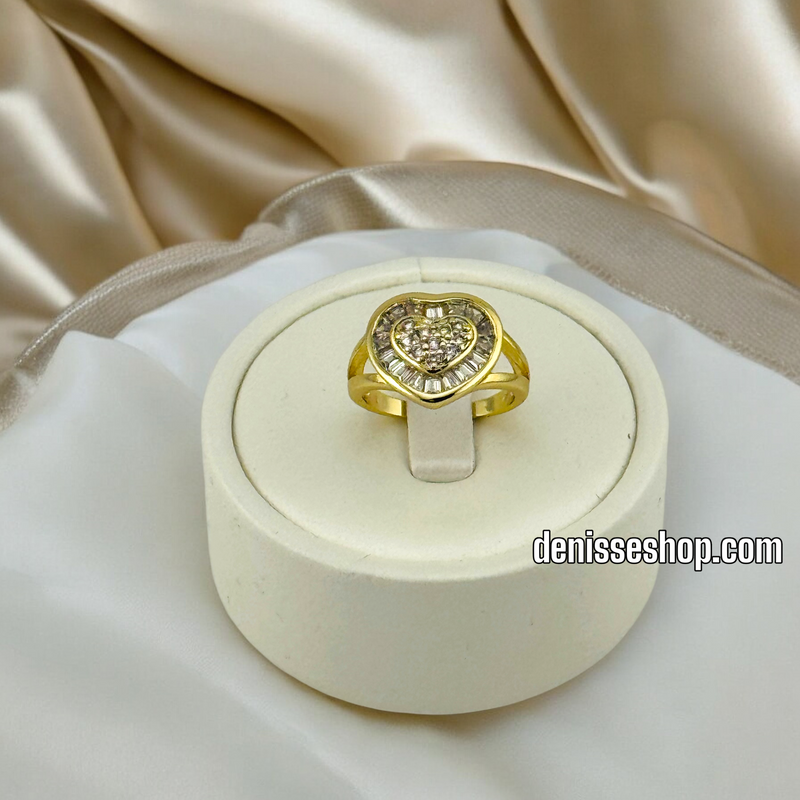 14K WOMEN/ HEART WHITE STONE RING RG283