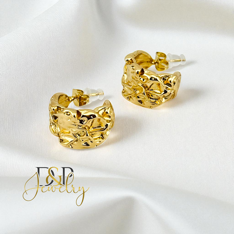14K CHUNKY HALF HOOP EARRING HP859