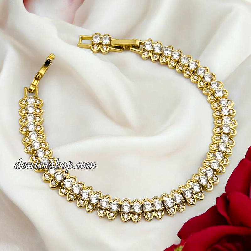 14K ELEGANT WHITE STONE BRACELET BR665