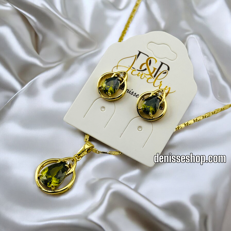 14K GREEN FASHION NECKLACE SET N77