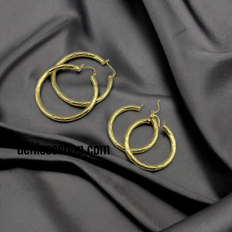 14K GOLD HOOPS HP378