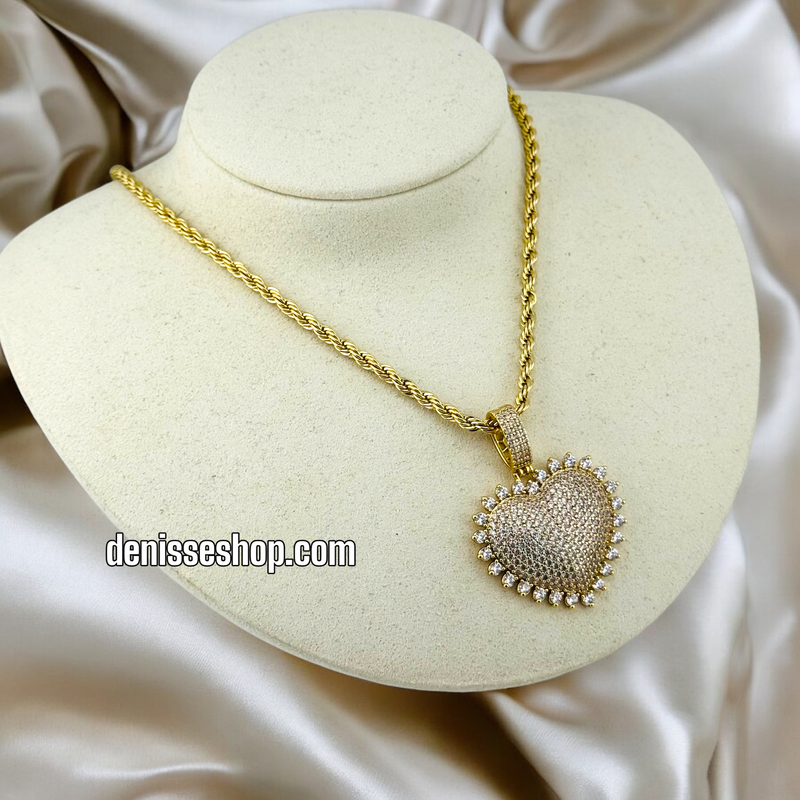 14K WOMEN/ BLING HEART NECKLACE N143