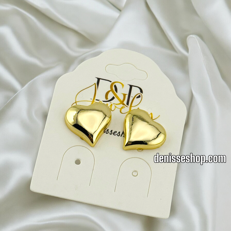 14K GOLD HEART SHAPE EARRING E657