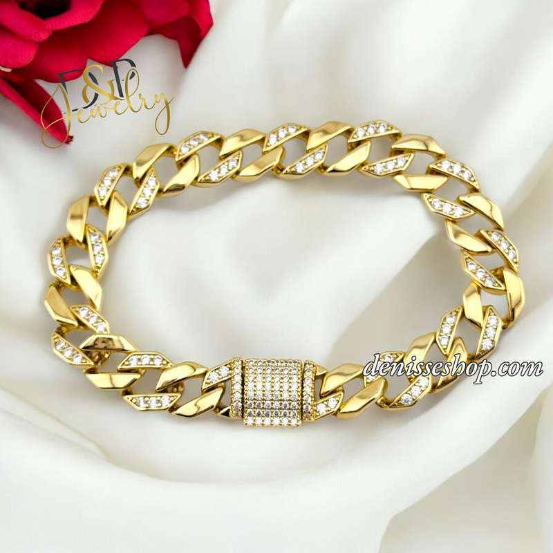 14K FASHION WOMEN MONACO BRACELET 7.5 &