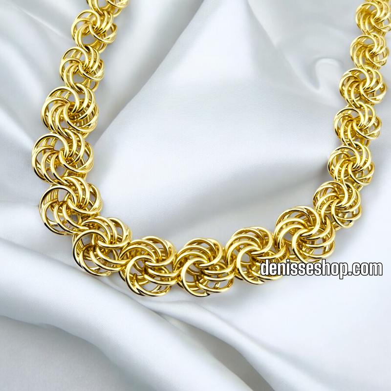 14K DOUBLE SPIRAL NECKLACE N218