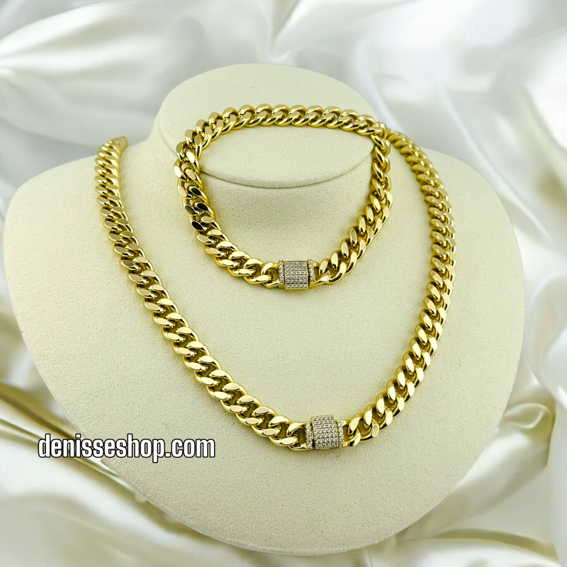 14K MONACO NECKLACE AND BRACELET N15