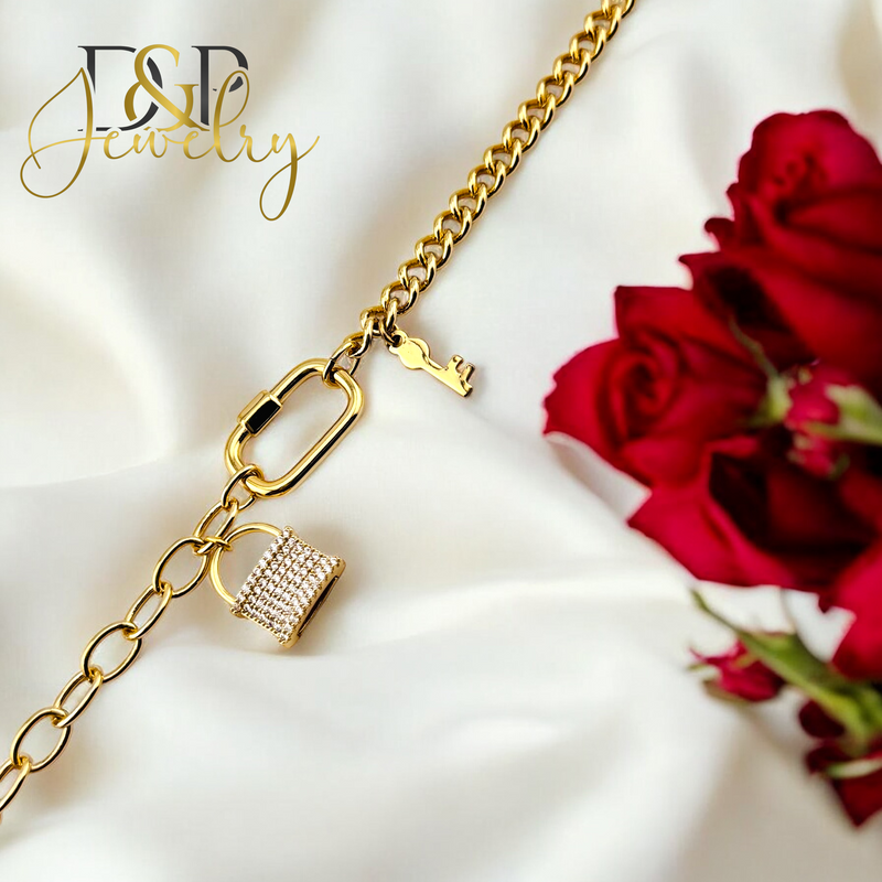 14K GOLD ST LOCK BRACELET BR715