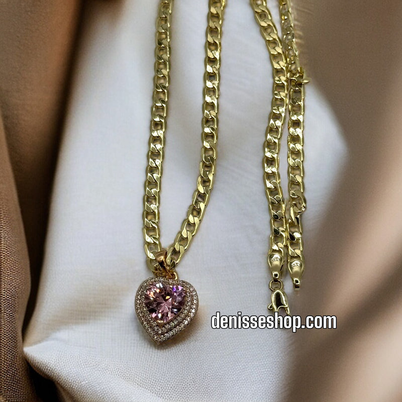 14K PINK HEART PENDANT P215 (CHAIN NOT INCLUDED)