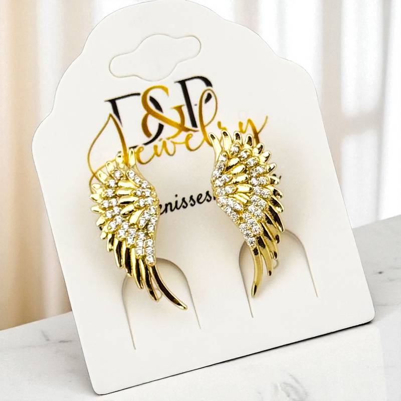 14K   WINGS DESIGN STUD EARRING E932