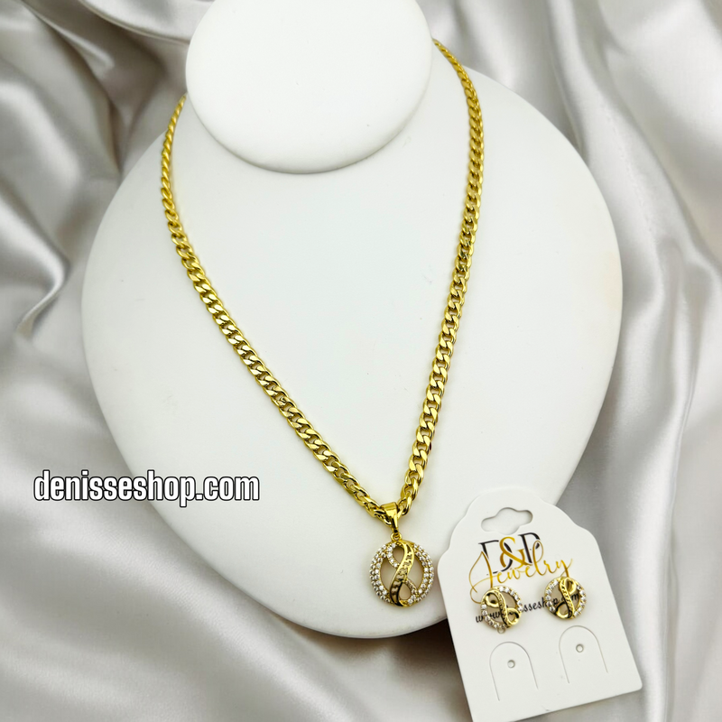 14K INFINITY NECKLACE SET N216