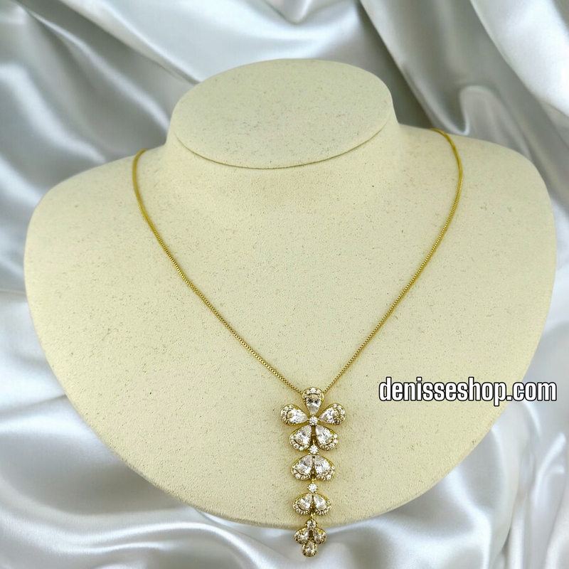 14K / WOMEN / ZIRCONIA FLOWER NECKLACE N118