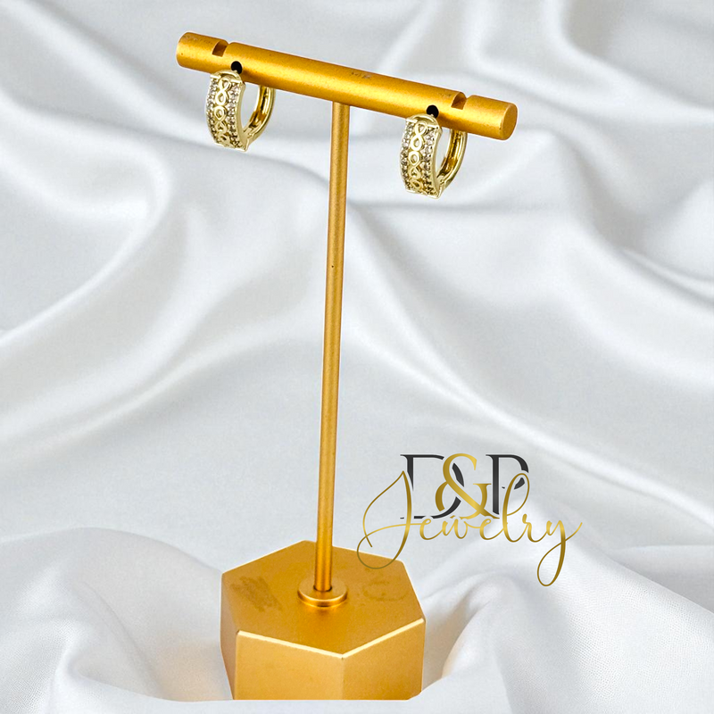 14K GOLD/DESIGN HOOP EARRING HP800