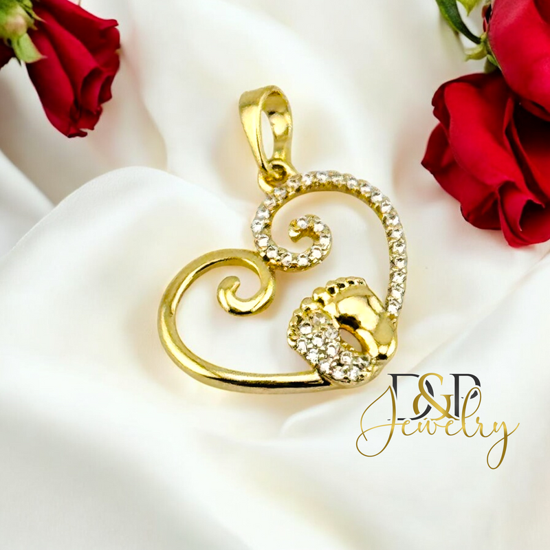 14K HEART PENDANT P843