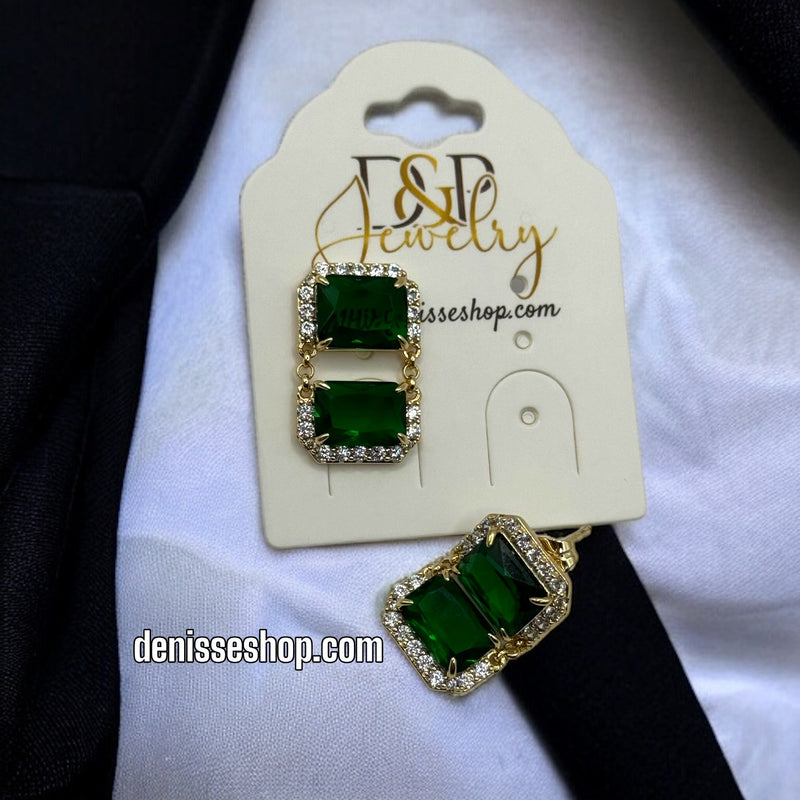 14K GREEN EARRINGS E372