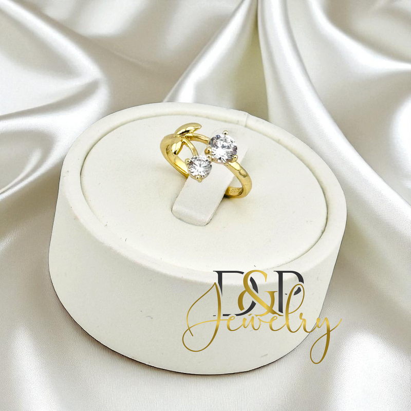 14K CHERRY WHITE STONE RING RG399