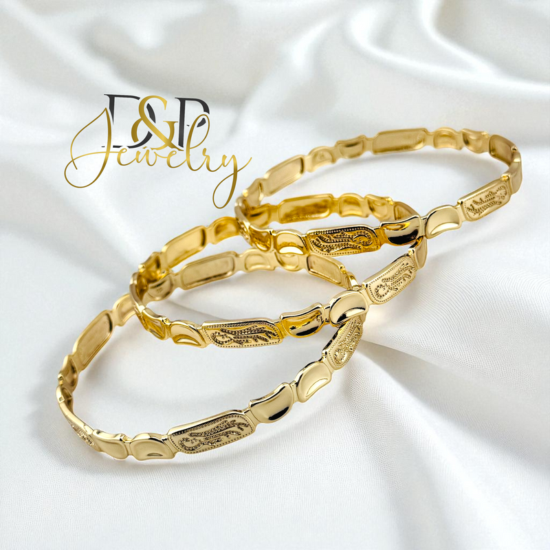 14K THREE SET BANGLE BRACELET 70mm BR790