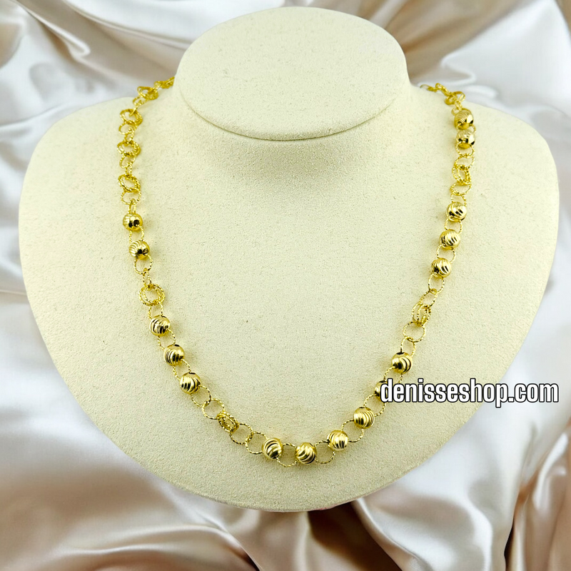 14K GOLD / BEADS NECKLACE  N58