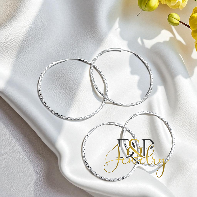 SILVER HOOP EARRING HP736