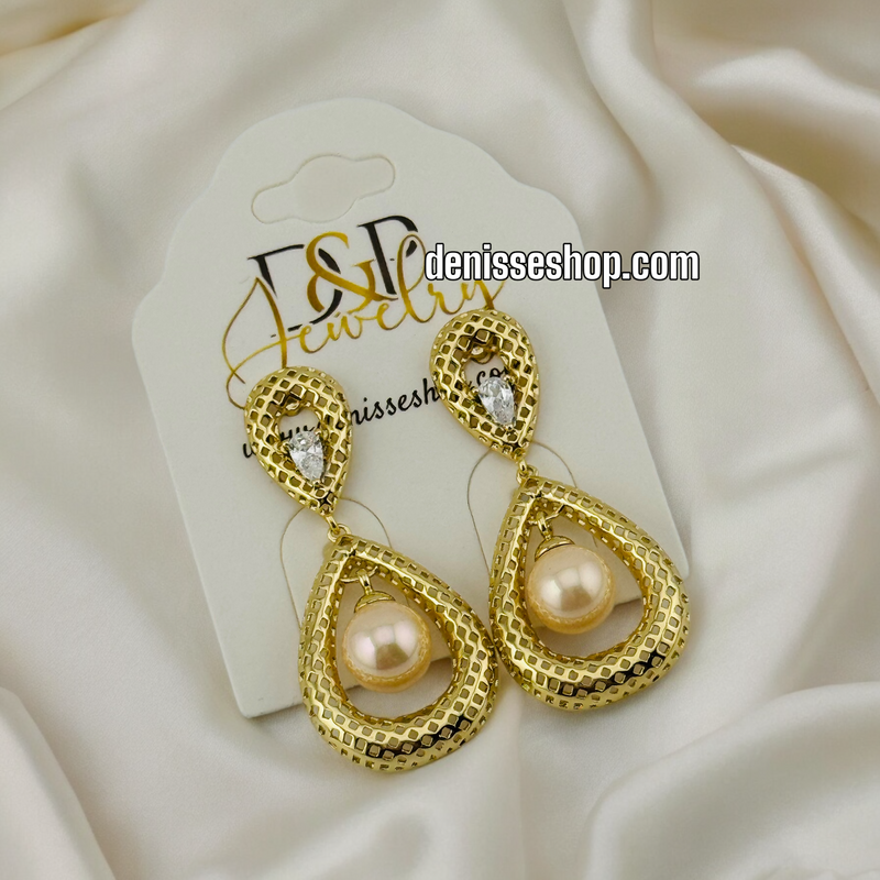 14K BEIGE PEARL EARRINGS E521