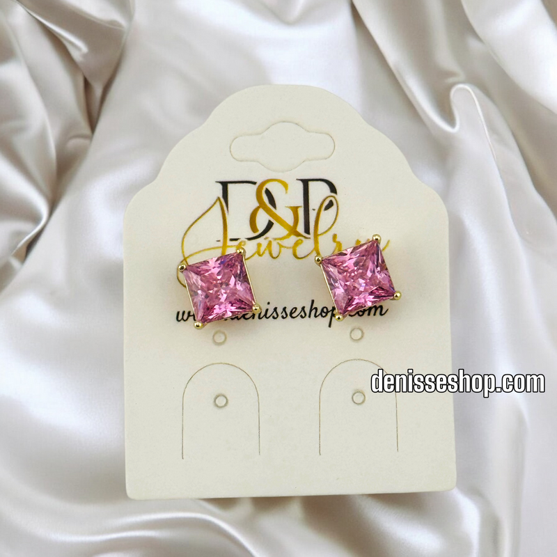 14K PINK ZIRCONIA STUB EARRING E719