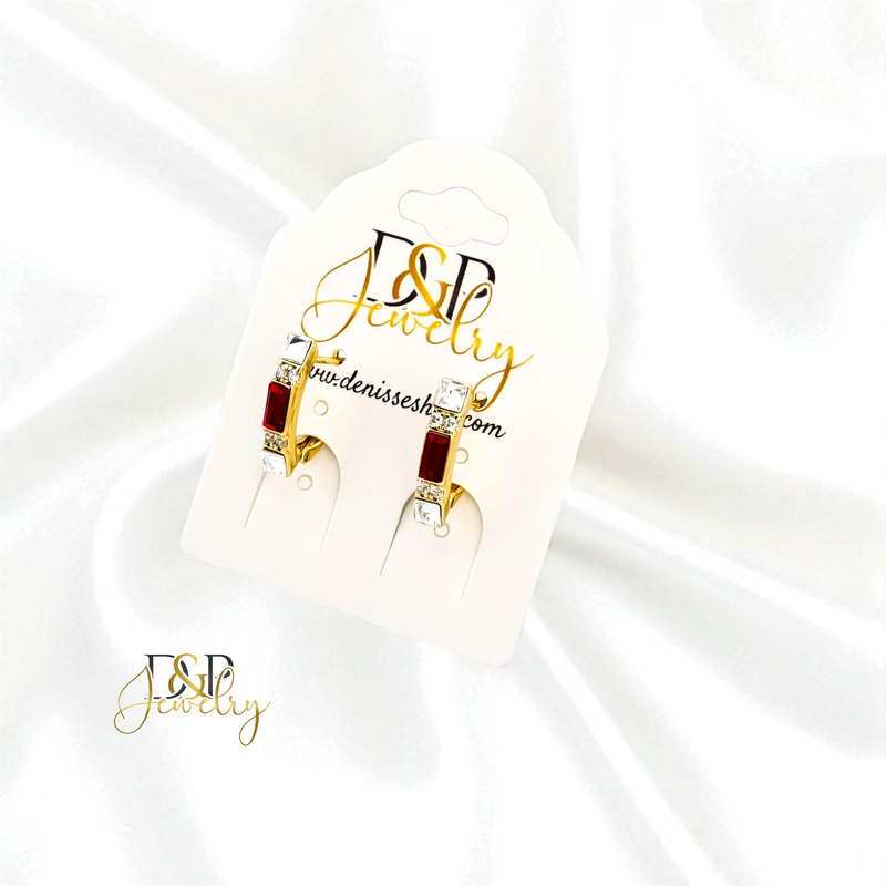 14K RED HUGGIE EARRING E1038