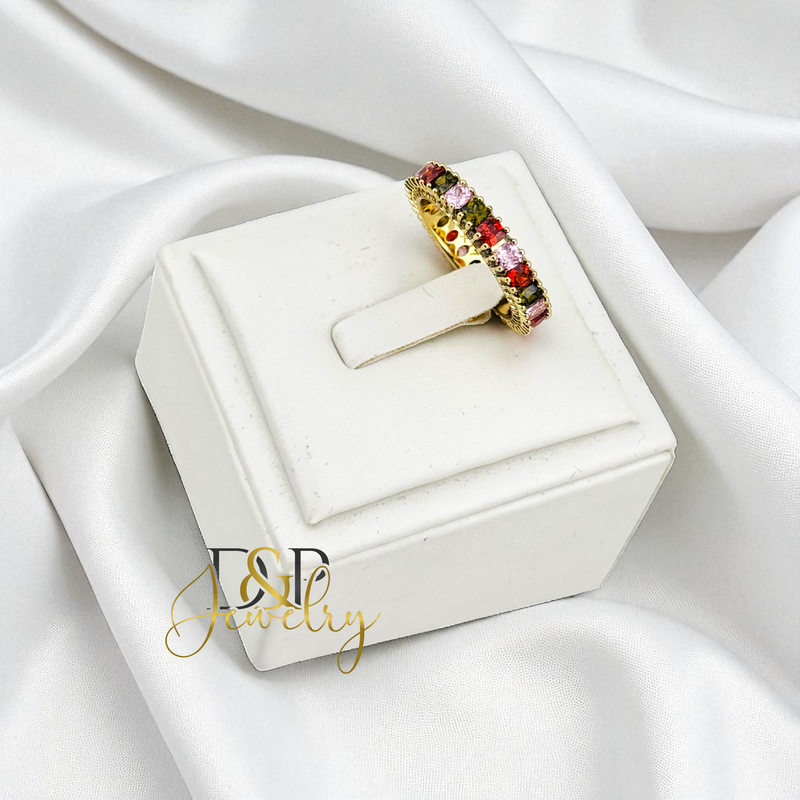 14K MULTICOLOR BAND RING RG420